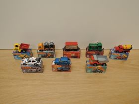 Eight Matchbox Series Superfast Lesney 1974-1982 die-casts, No 19 Cement Truck, No 21 Renault 5TL,