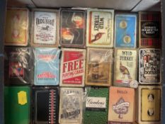 A box of vintage Advertising Playing Cards, Alcohol related including Wild Turkey, Jack Daniels,