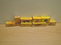 Eight Reproduction Dinky die-casts, 001, 003, 49D, 111, 197, 262, 482 and 555, all boxed and most in