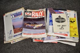A box of 1970's and later Motor Rally Ephemera including many Programmes, Leaflets, Tickets,