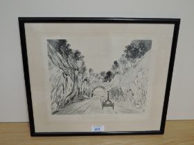 After Andrew Nicholl RHA (1804-1886, Irish), print, 'Dublin And Kingstown Railway, The Tunnel from