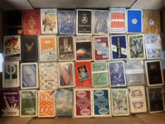 A box of vintage Advertising Playing Cards including Mohawk, Aviator, Caledonia, White Drape etc,