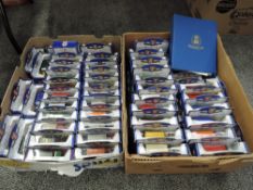 Two boxes of Oxford Die-Casts, all in window display boxes, approx 130+