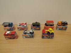 Eight Matchbox Series Superfast Lesney 1974-1982 die-casts, No 25 Flat Car/Container, NYK, No 26