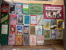 A box of vintage Advertising Playing Cards, mainly Food related including Kelloggs Crunchy Nut,