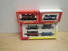 A small collection of Hornby 00 gauge, R2669 Railroad Train Pack, R2783 BR 0-4-0 Diedsel Class 06