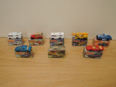 Eight Matchbox Series Superfast Lesney 1974-1982 die-casts, No 49 Crane Truck, yellow & yellow