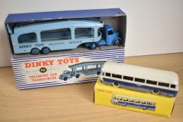 A French Dinky Die-cast, 29F Autocar Chausson, blue & white in original yellow box along with a