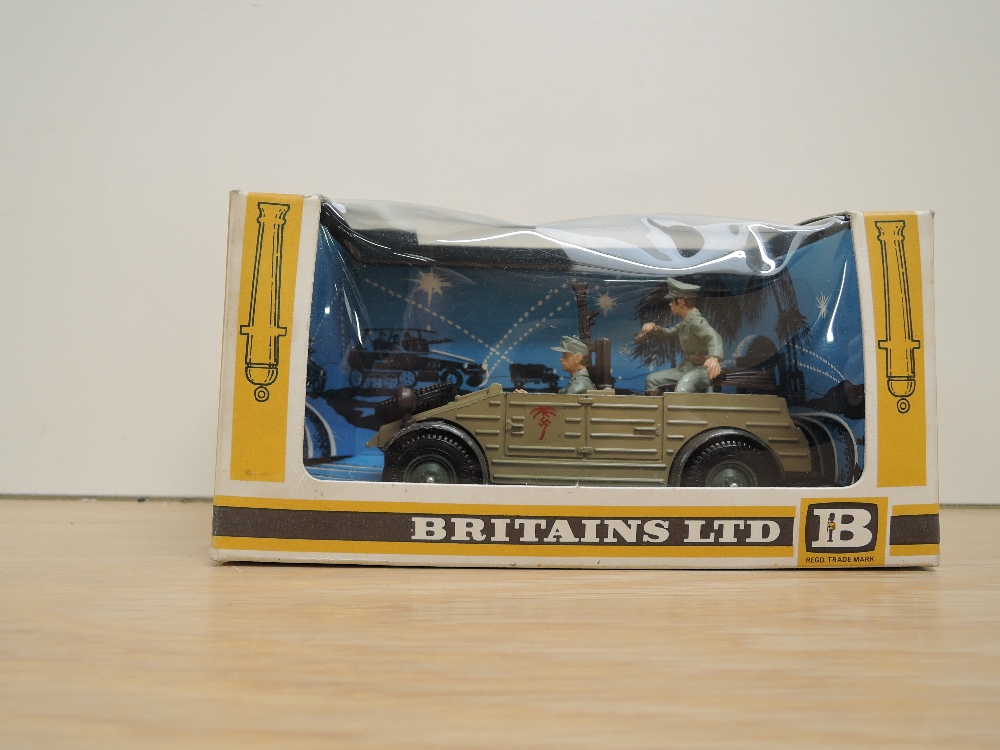 A 1974 Britains model, 9785 Afrika Korps Scout Car, in original window display box with card insert,