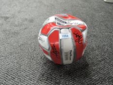 A Mitre Soccer Mania England Size 5 Football, bearing many signatures from players, possible Frank