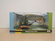 A 1979 Britains model, 9761 Hughes 300C Helicopter, Pilot and Casualty, in original window display