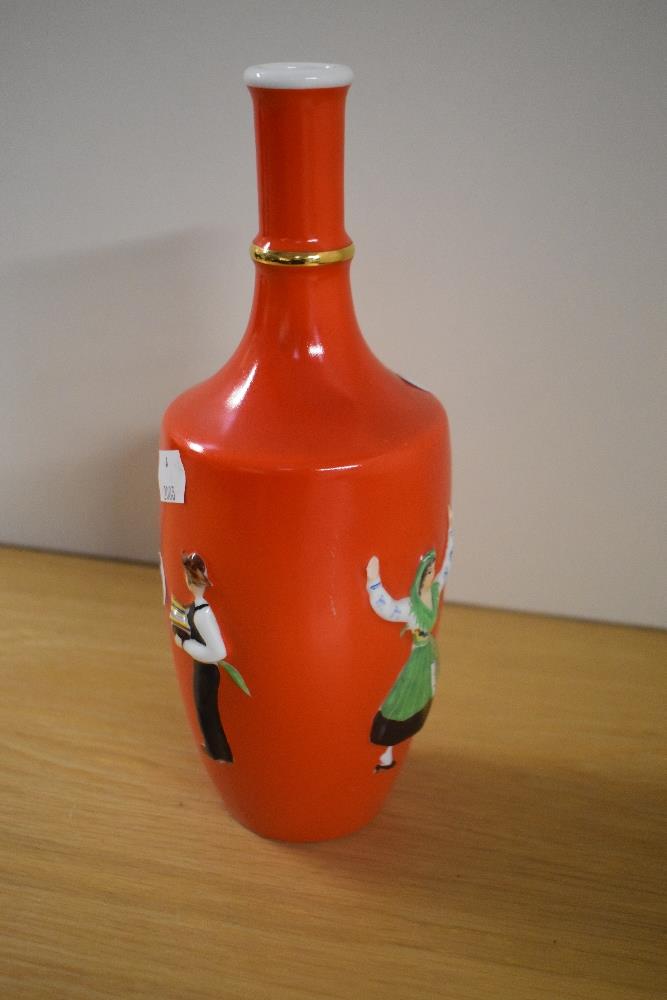 A mid century Portuguese porcelain port bottle, by Artibus Aveiro. - Image 3 of 3