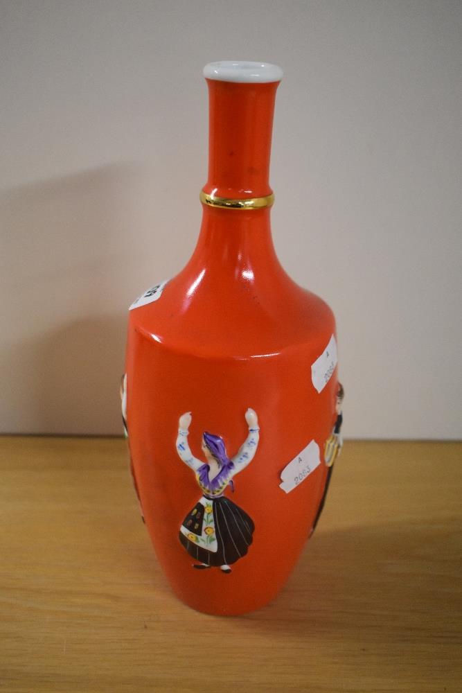 A mid century Portuguese porcelain port bottle, by Artibus Aveiro. - Image 2 of 3