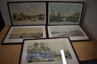 W.Parrott (19th Century, British), five coloured antiquarian prints, Maritime scenes to include '