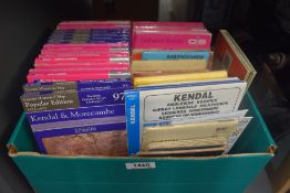A carton of ordnance survey maps mainly Cumbria and North Lancs areas.