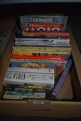 A large box of books and magazines, music related, from rock and roll onwards, some really great