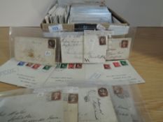 GB & SOME WORLD POSTAL HISTORY COLLECTION, QVIC-EARLY QEII Box with a good couple of hundred items