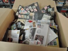 WORLD SORTER BOX OF STAMPS, IN CARDS, PACKETS, COVERS AND A LOT MORE World Sorter box of stamps with