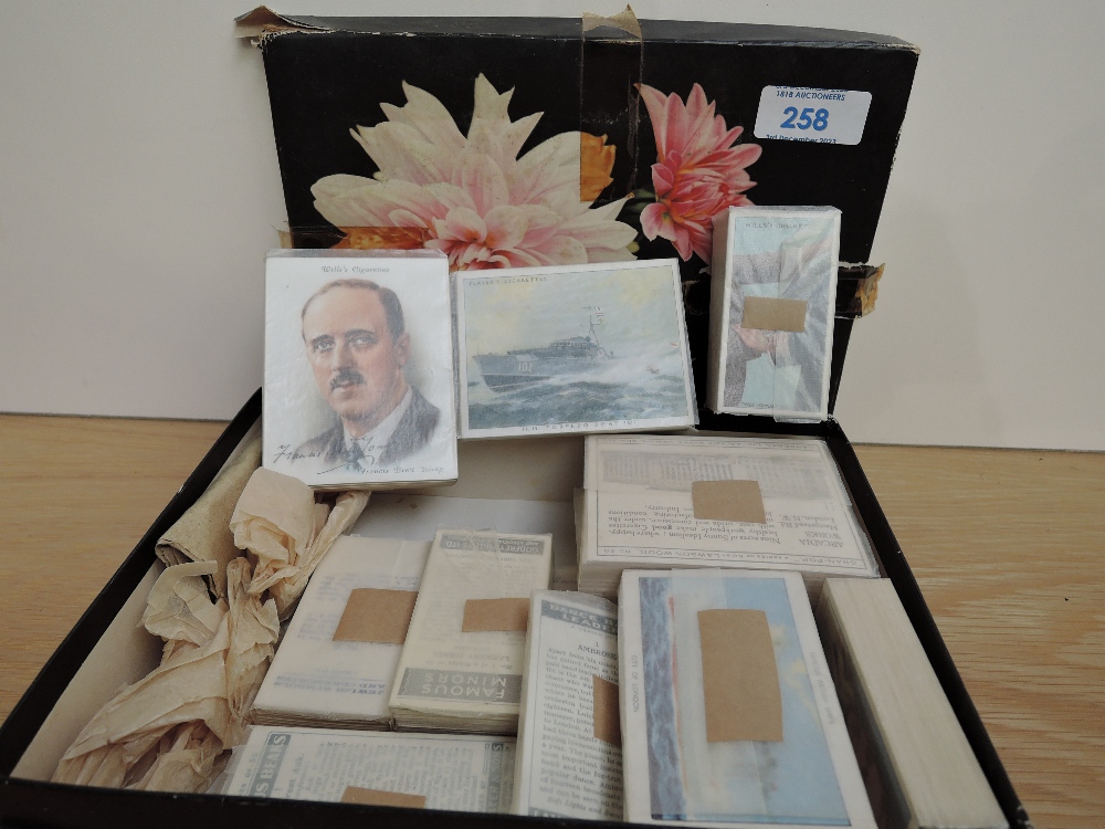 16 x FULL SETS OF CIGARETTE CARDS, AMALGAMATED, CARRERAS, WILLS, PLAYERS ETC Small box with