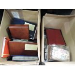 COLLECTION OF CIGARETTE CARDS, BY SETS IN ALBUMS, WILLS, MAJOR DRAPKIN, PLAYERS IN TWO BOXES Box