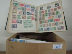 4 x STAMP COLLECTIONS + ALBUM OF LETTERS ON TABLE ETIQUETTE SENT TO LONDON PUBLISHING CO. Box with 4
