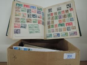 4 x STAMP COLLECTIONS + ALBUM OF LETTERS ON TABLE ETIQUETTE SENT TO LONDON PUBLISHING CO. Box with 4