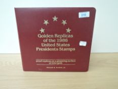 USA 1986 COLLECTION OF 30 FIRST DAY COVERS OF US PRESIDENTS, WITH 22K GOLD LEAVE REPLICAS Album of