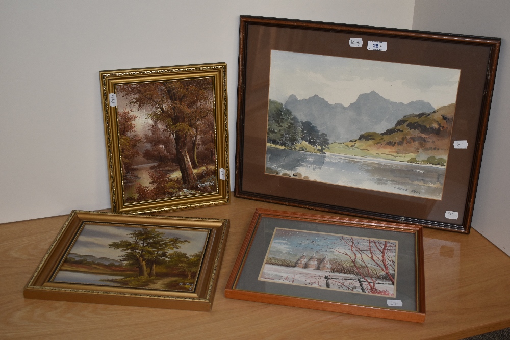 E.Grieg Hall (20th Century, British), watercolour, 'Blea Tarn, Langdale', Lake District, signed to - Image 2 of 5