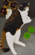 Mary Fedden (1915-2012, British), oil on canvas, 'Tabby', artist's label verso, dated 1988,