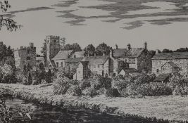 After Alfred Wainwright MBE (1907-1991), print, 'West Tanfield', Yorkshire, after an original pen
