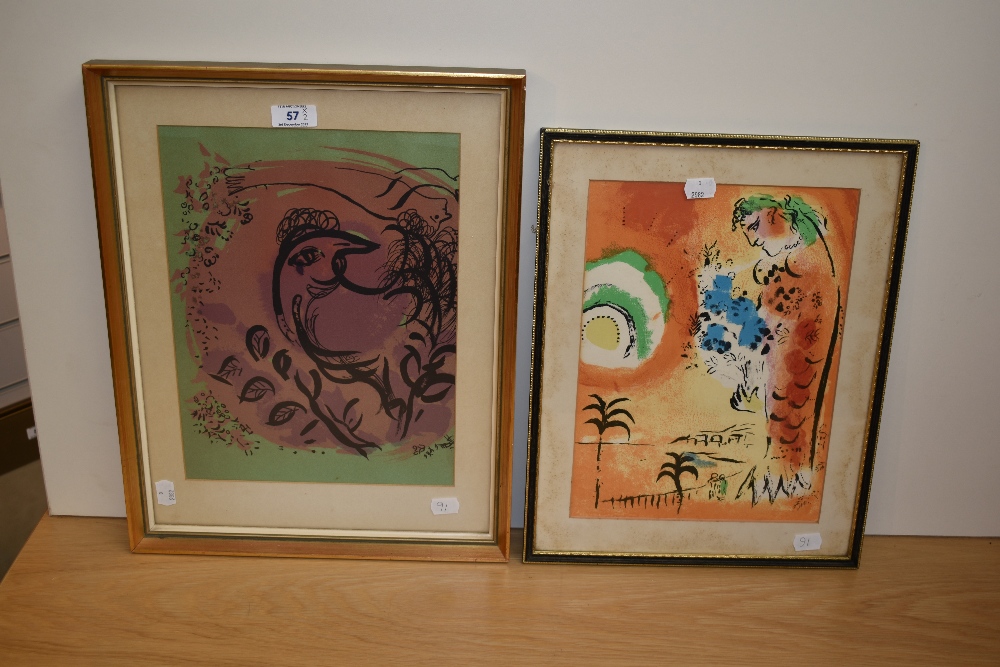 After Marc Chagall (1887-1985, French), coloured lithograph, 'The Bay of Angels' & 'Cover B Vol. 1', - Image 2 of 4