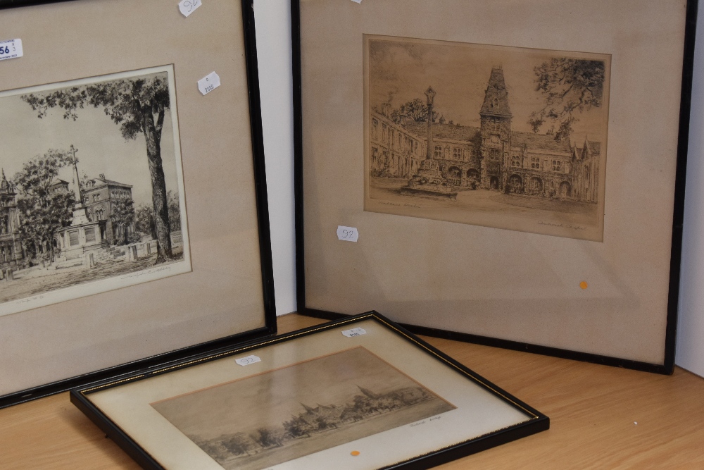 After Robert Wallace Hester (1866-1942, British), two engravings, 'Dulwich Chapel' & 'Dulwich - Image 3 of 4