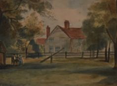 Artist Unknown (20th Century), watercolour, 'Bishop Keld Farm', North Yorkshire, initials and