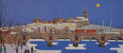 *Local Interest - After Chas Jacobs (b.1957, British), coloured print, 'Snow Scene III', signed in