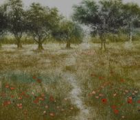 After Jo Barry (20th Century, British), coloured print, 'Drowsed with the Fume of Poppies', signed