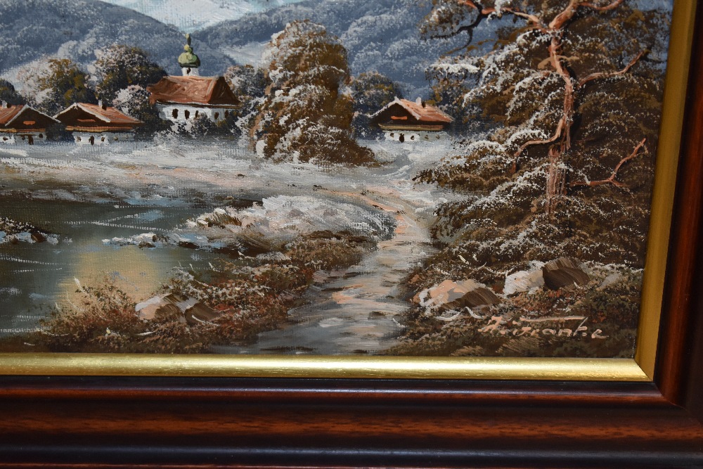 Artur Franke (20th Century, German), oil on canvas, Four continental and seasonal landscapes, - Image 3 of 7