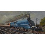 Brian Pearce (20th Century), watercolour, The LNER Class A4 Mallard locomotive, signed to the