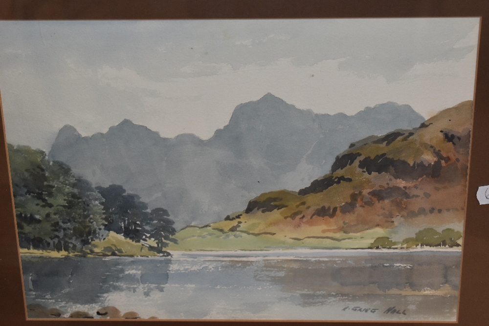 E.Grieg Hall (20th Century, British), watercolour, 'Blea Tarn, Langdale', Lake District, signed to - Image 3 of 5