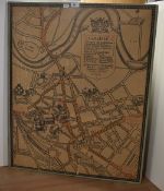 20th Century, sepia tone print, 'Places of Interest to visitors in Carlisle', backed on board,