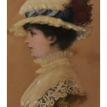 After Edgar Wilkins Hanley (1855-1886, British), coloured print, Portrait of Dorothea, framed,