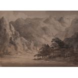 *Local Interest - Attributed to Sir George Beaumont (1753-1827), pencil and grey wash, 'Ullswater,