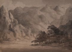 *Local Interest - Attributed to Sir George Beaumont (1753-1827), pencil and grey wash, 'Ullswater,