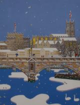 *Local Interest - After Chas Jacobs (b.1957, British), coloured print, 'Snow Scene I', signed in