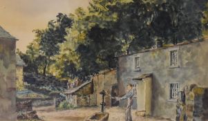 *Local Interest - Rachel D. Law (19th/20th Century), watercolour, 'Farm At Heysham', a young man