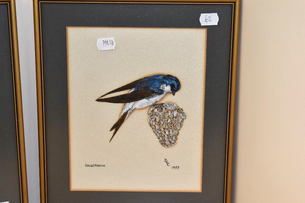 20th Century School, acrylic, Two bird studies comprising 'Housemartin' & 'Kingfisher', signed DRC - Image 3 of 5