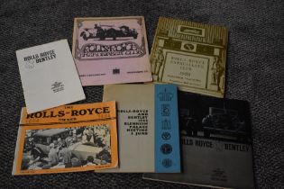 Motoring. Rolls Royce. Booklets/ephemera. See images. (6)