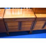 A vintage teak side cabinet , labelled for McIntosh , dimensions approx W75, D41, H76cm