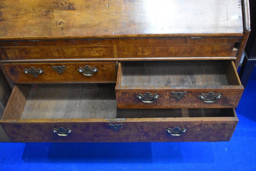 A fine Queen Anne walnut bureau , having double arch topped, Italian style mirrored panels to doors, - Image 13 of 19