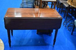 A Victorian mahogany Pembroke style dining table, dimensions approx. W107cm