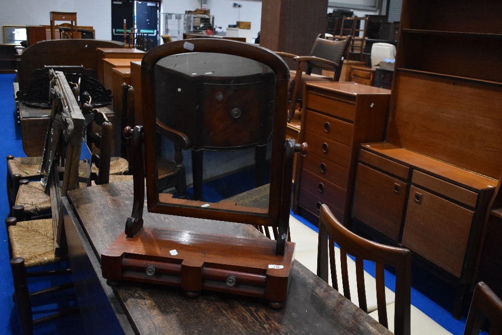 A Victorian mahogany toilet mirror